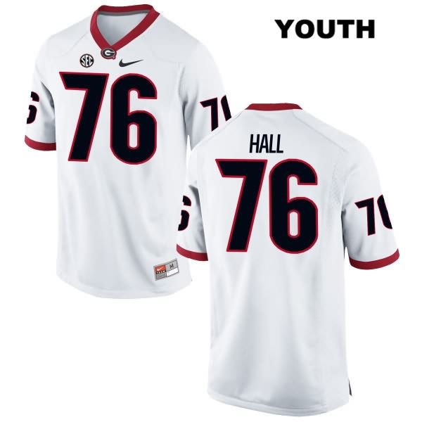 Georgia Bulldogs Youth Carson Hall #76 NCAA Authentic White Nike Stitched College Football Jersey WZD0756KC